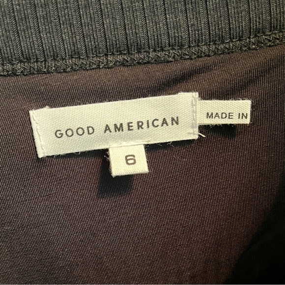 Good American 90s Square Neck Ribbed Tank Midi Dress Black Size 3X - Picture 4 of 6